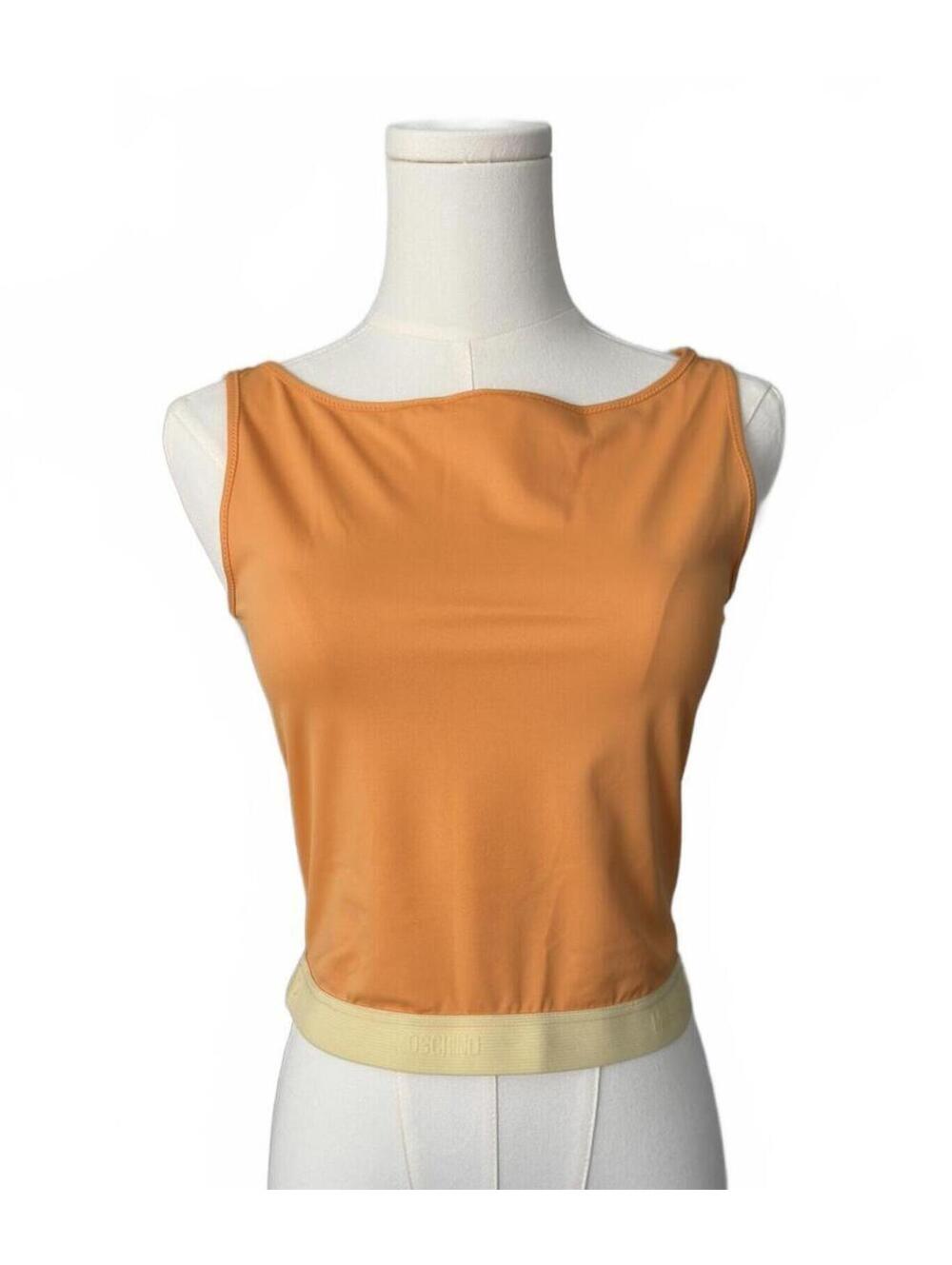 Moschino Mare Orange Sleeveless Stretch Tank Top Made in Italy